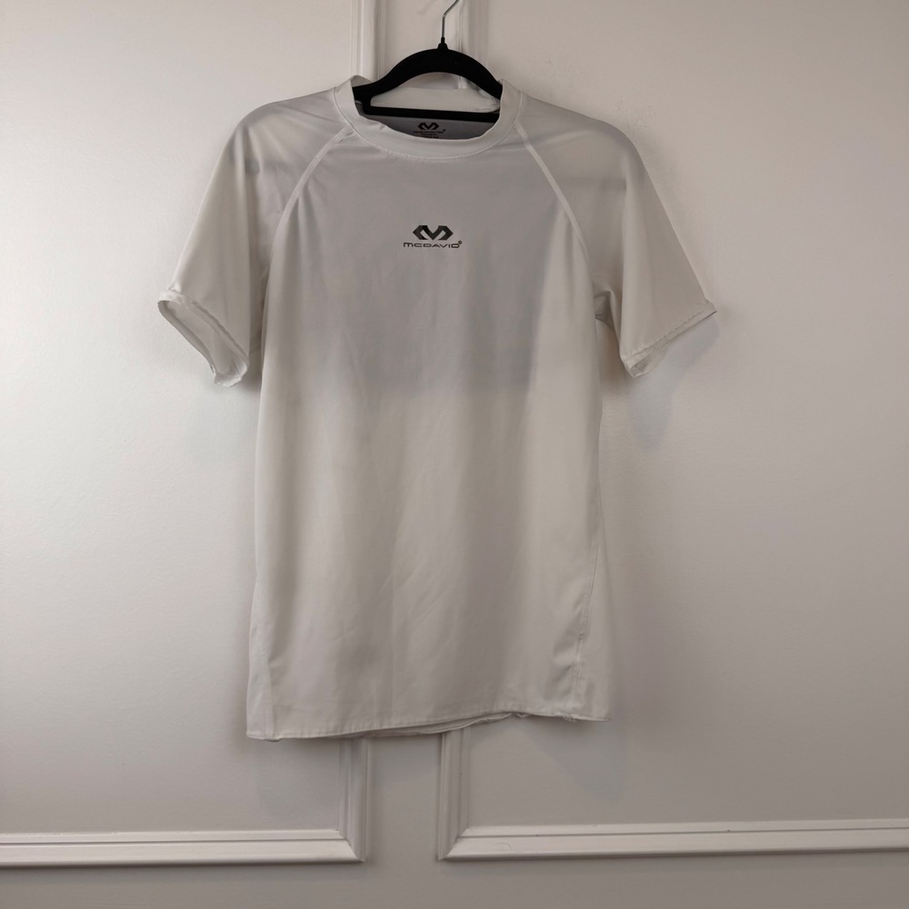 McDavid Mens White Compression Shirt Short Sleeve Mesh Back MDS91120 Size Medium